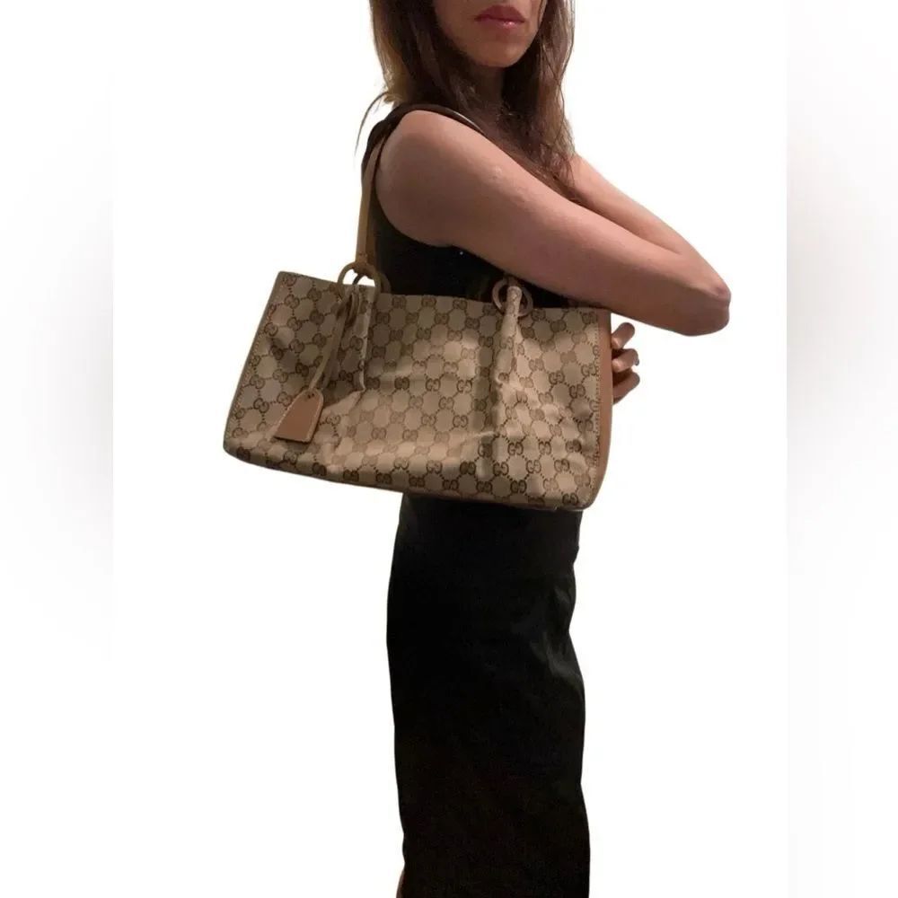 Gucci Beige and Brown GG Canvas Tote